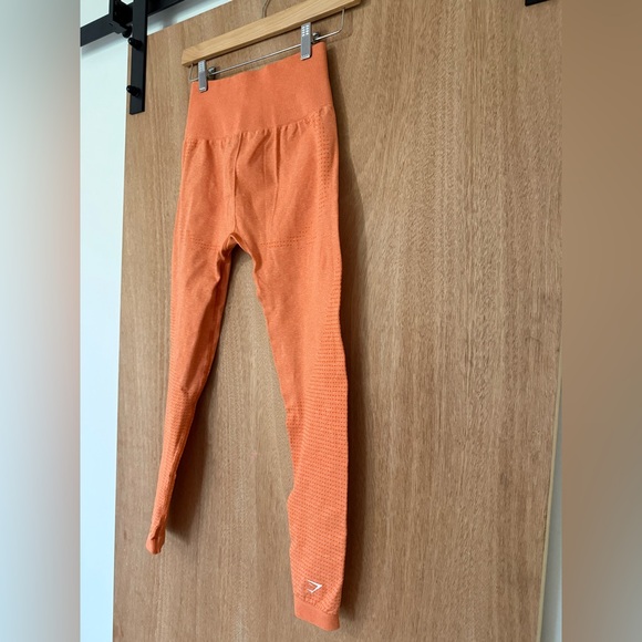 Gymshark Vital Crop Top long sleeve & leggings set apricot gym workout -S - Picture 7 of 15